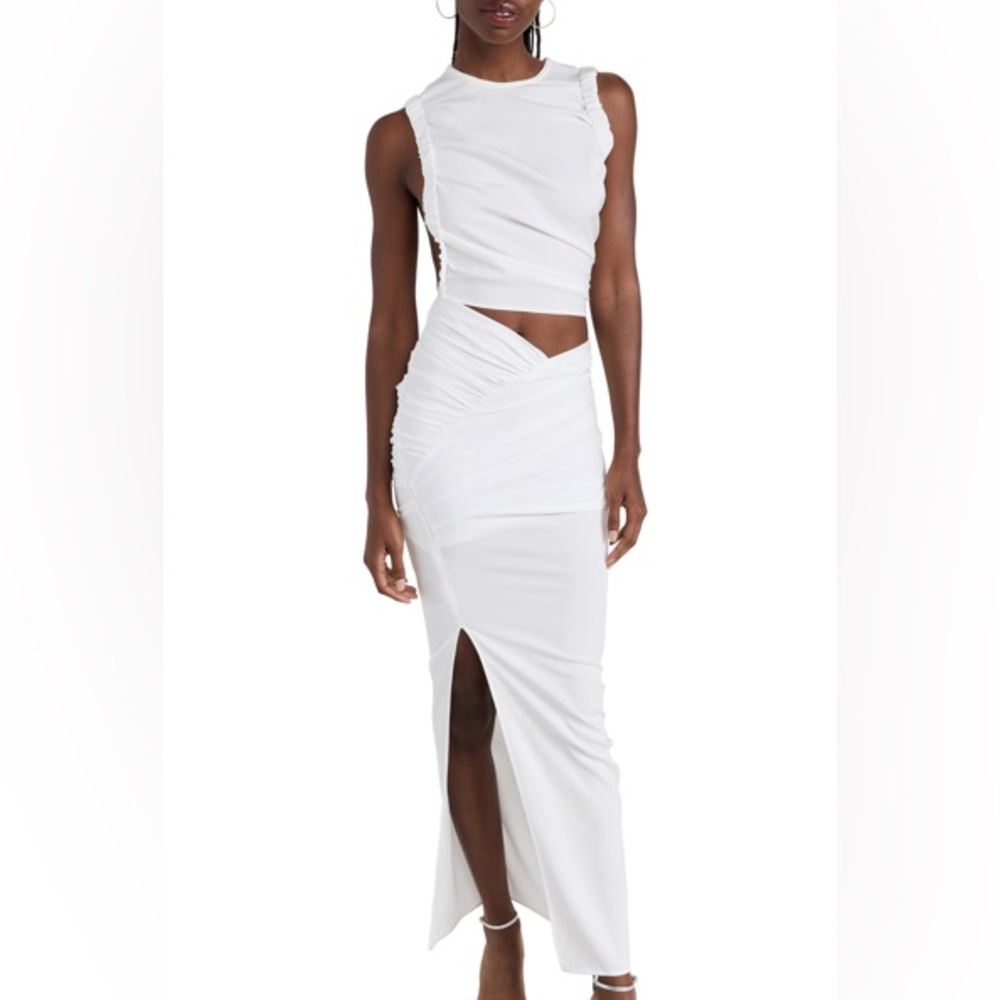 🚫Sold🚫NWT Christopher Esber Christo Wrapped Tank Dress, faille fabric, white, XS - Picture 2 of 16